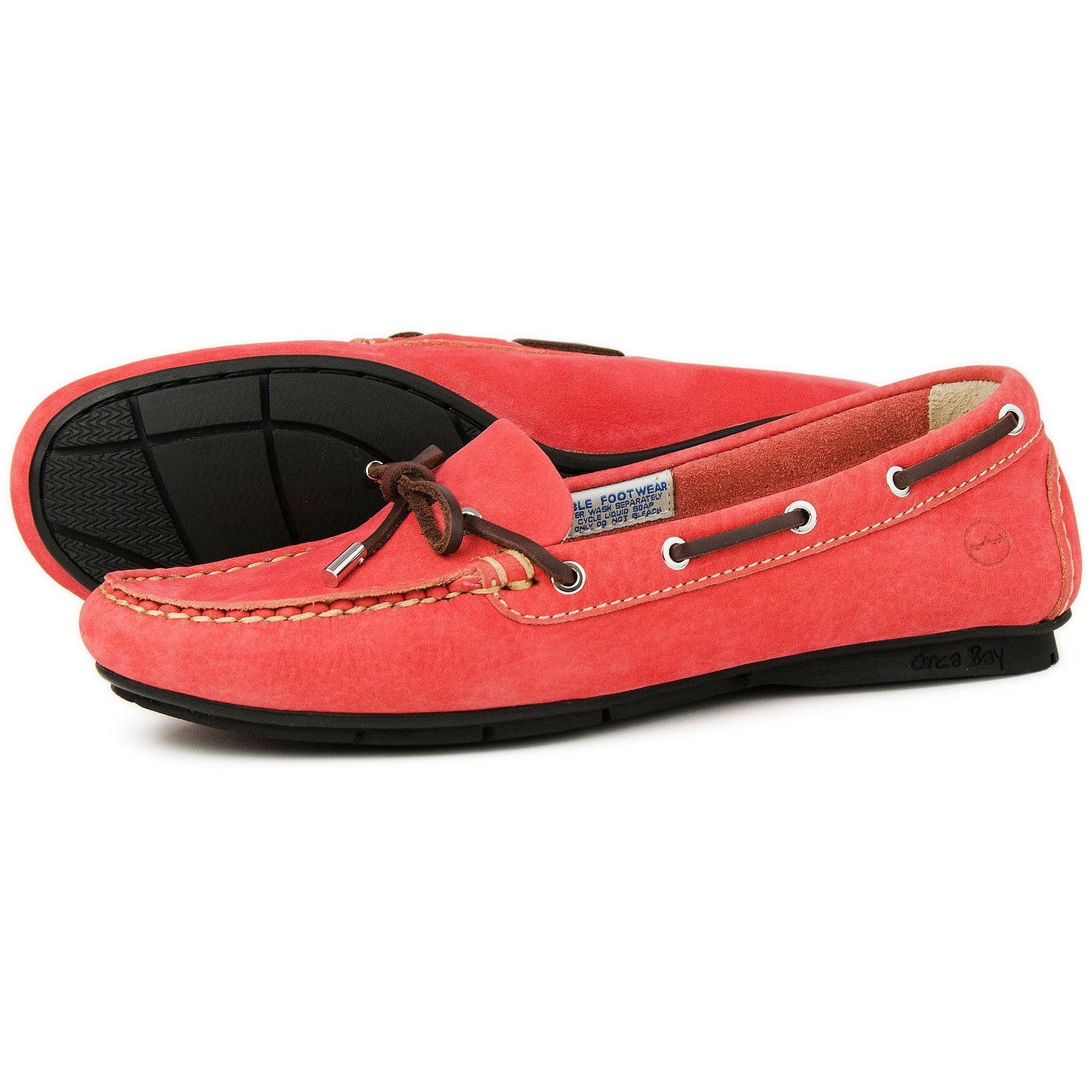 Orca Bay Ballena Ladies Fire Red Washable Leather Deck Shoes-elevate your sole