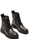 Fly Ragi539 Ladies Dark Flash Silver Leather Lace Up Ankle Boots