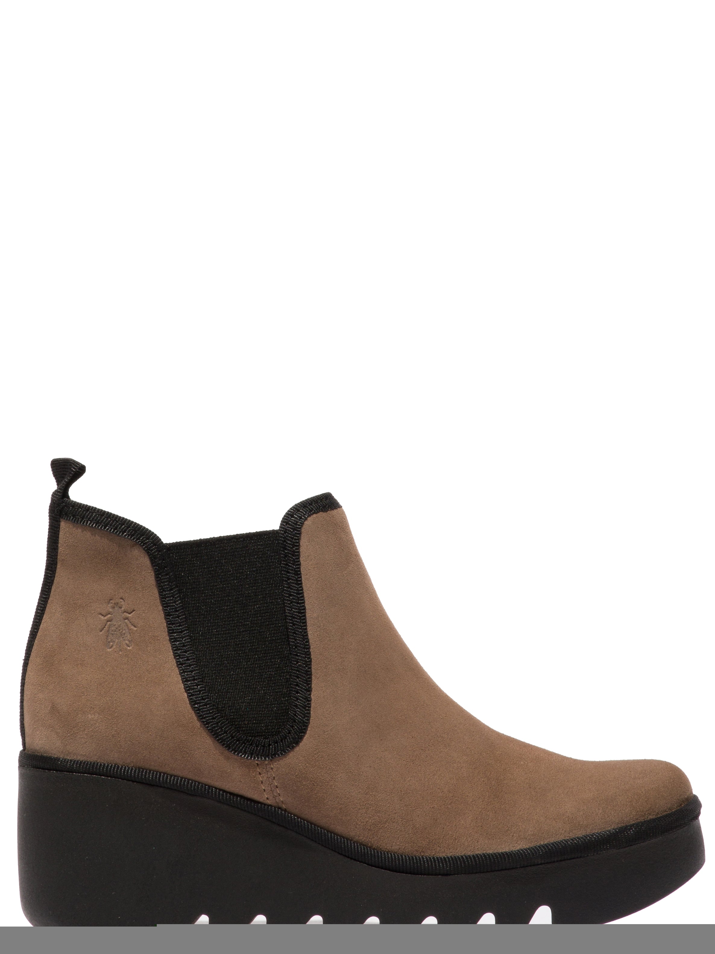 Fly Byne349 Ladies Oil Taupe Suede Pull On Ankle Boots