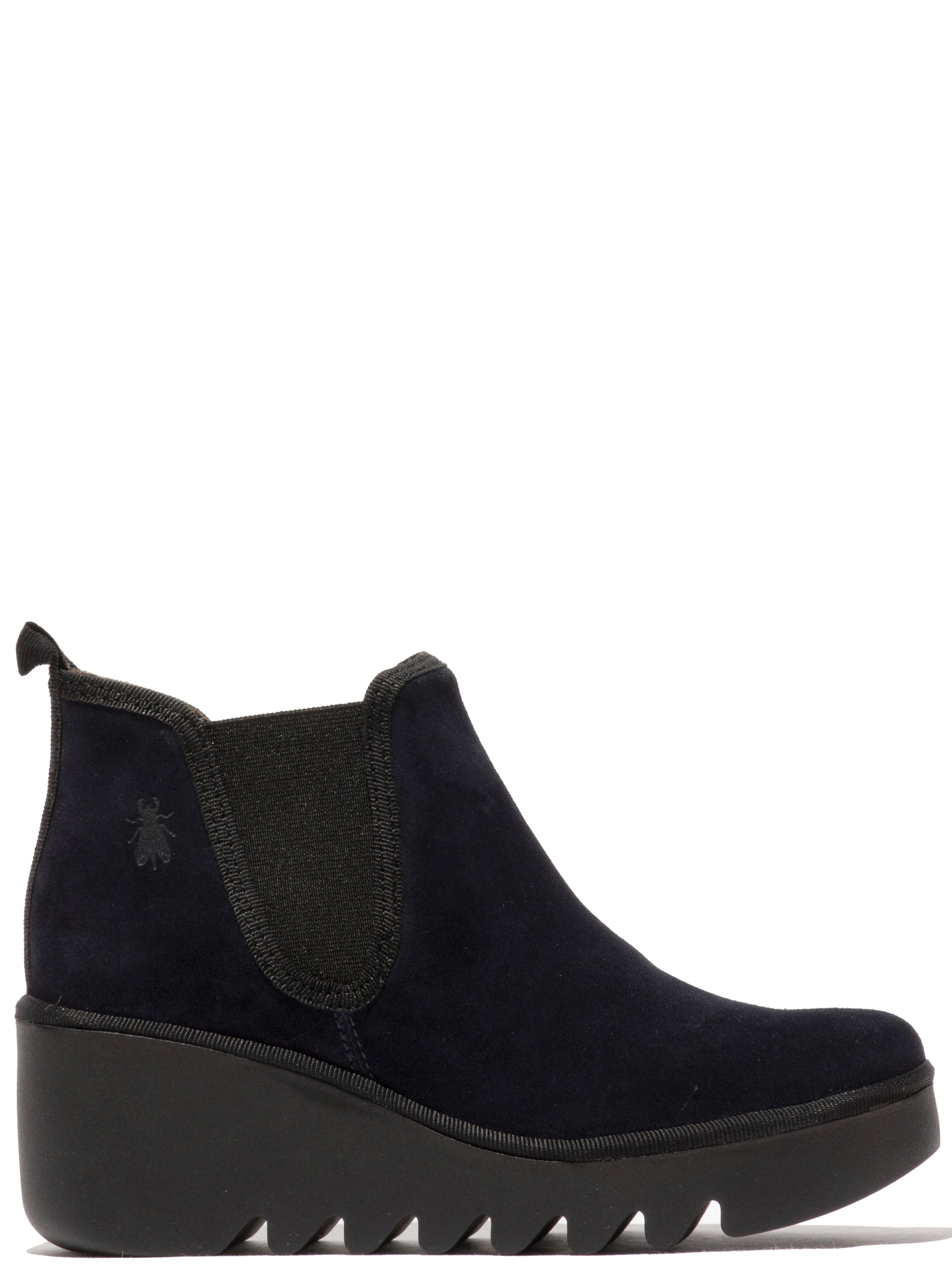 Fly Byne349 Ladies Oil Navy Suede Pull On Ankle Boots