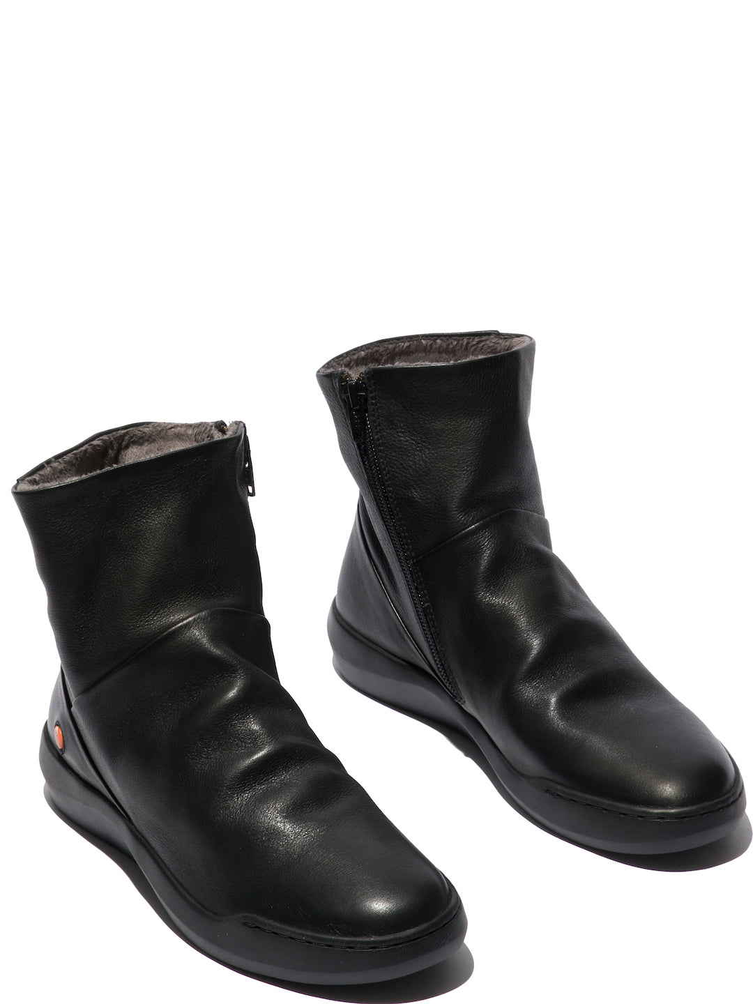 Softinos Bler 550 Ladies Black Leather Side Zip Ankle Boots