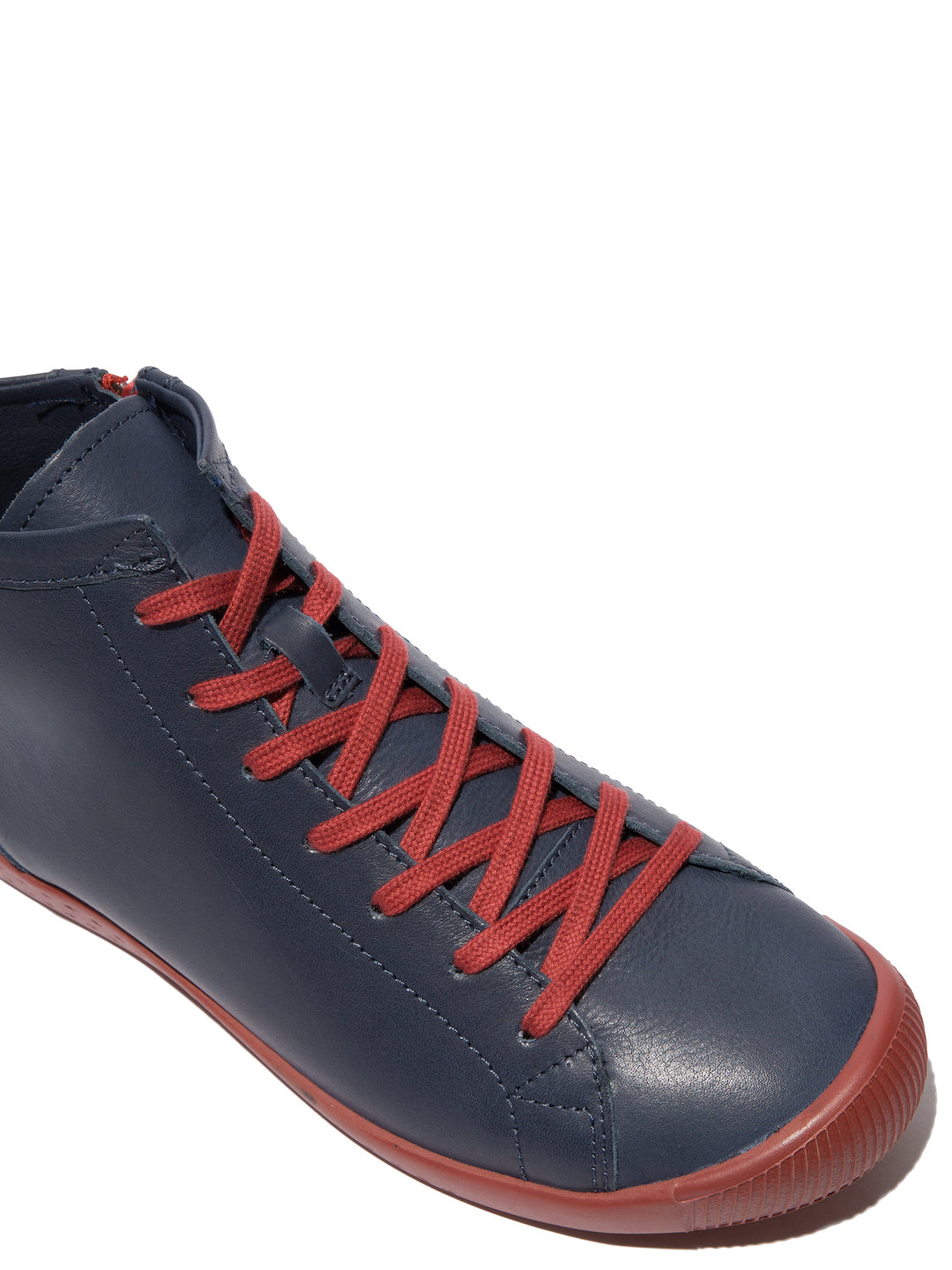 Softinos Ibbi 653 Ladies Navy Leather Zip & Lace Shoe Boots