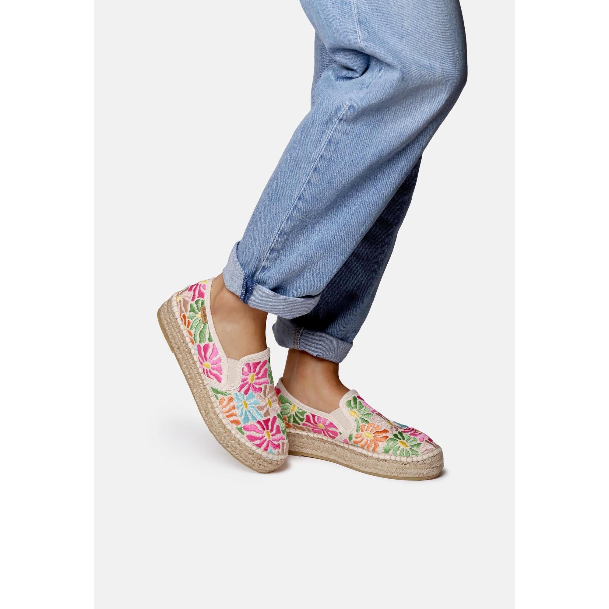 Toni Pons Pola  Ladies Spanish Mosaic Textile Pull On Slip Ons