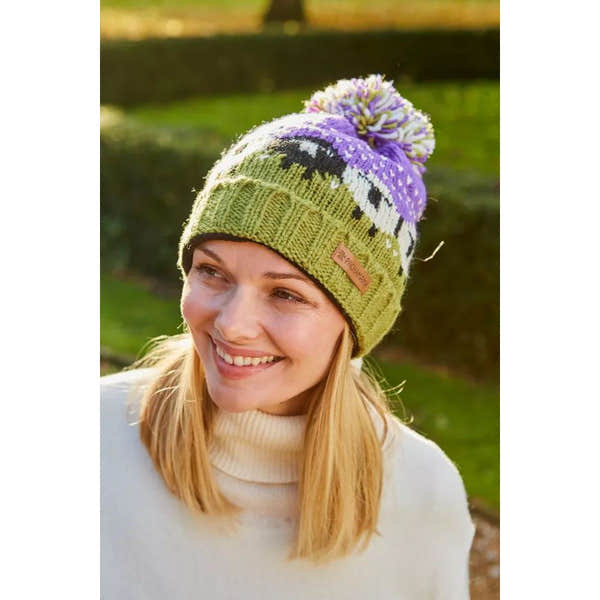 Pachamama Black Sheep Roll Back Bobble Beanie Purple-elevate your sole