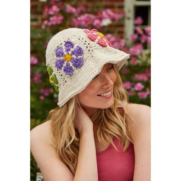 Pachamama Daisy Cotton Bucket Hat Cream-elevate your sole