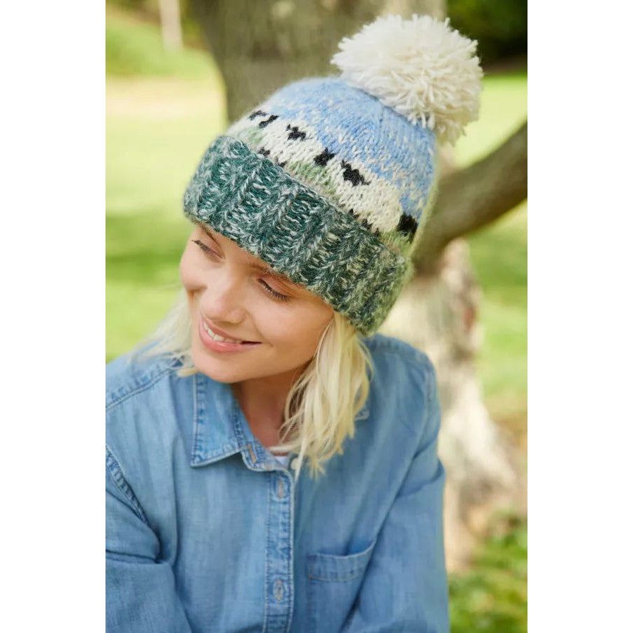 Pachamama Hazy Sheep Bobble Beanie (Sherpa Fleece)-elevate your sole