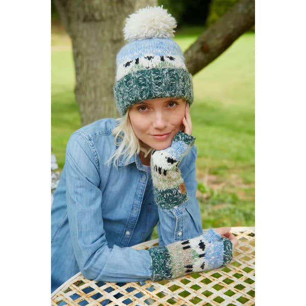Pachamama Hazy Sheep Bobble Beanie (Sherpa Fleece)-elevate your sole