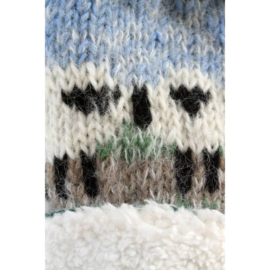Pachamama Hazy Sheep Bobble Beanie (Sherpa Fleece)-elevate your sole