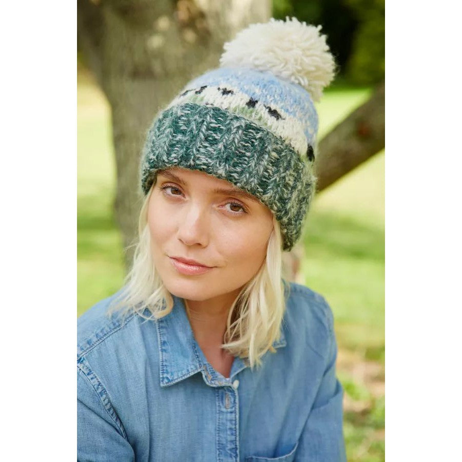 Pachamama Hazy Sheep Bobble Beanie (Sherpa Fleece)-elevate your sole