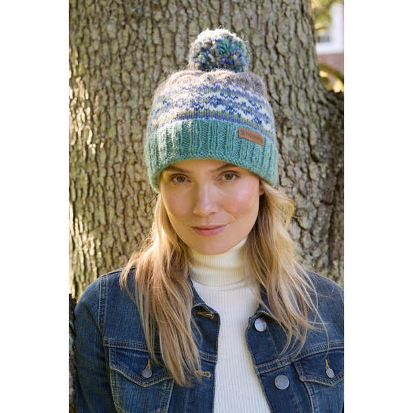 Bonnet à pompon Pachamama Iona Aqua