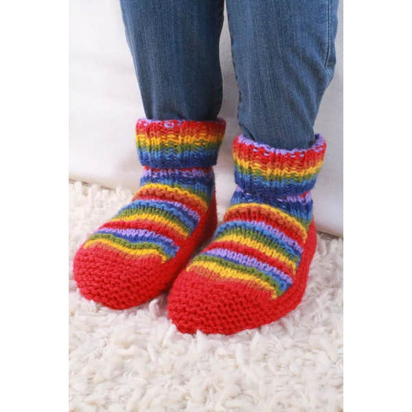Pachamama Rainbow Lined Sofa Socks-elevate your sole