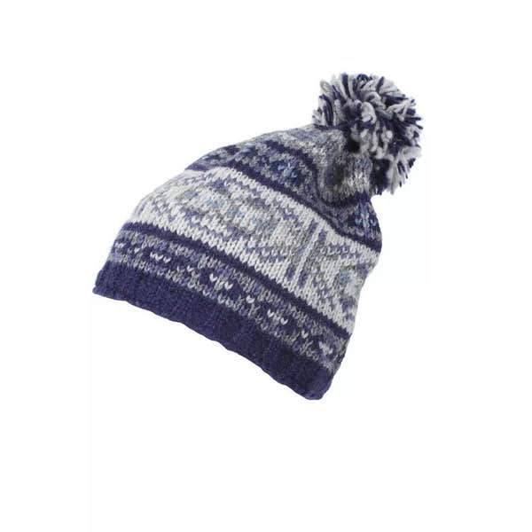Pachamama Stornaway Bobble Beanie Blue-elevate your sole