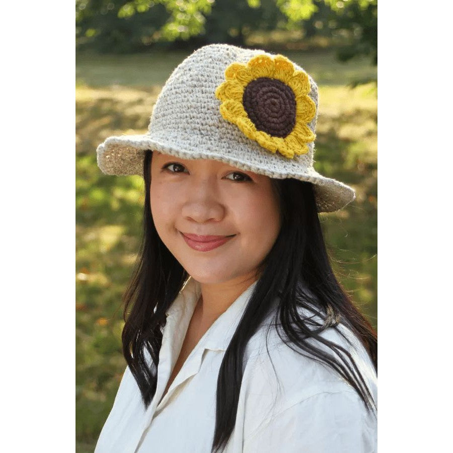 Pachamama Sunflower Hemp/Cotton Hat Natural-elevate your sole