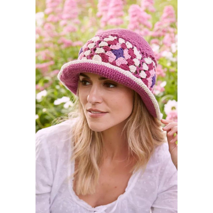 Pachamama Woodstock Cotton Bucket Hat Plum-elevate your sole