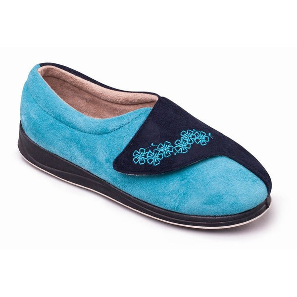 Padders Hug Navy Ladies Wider Fitting Slippers - elevate your sole
