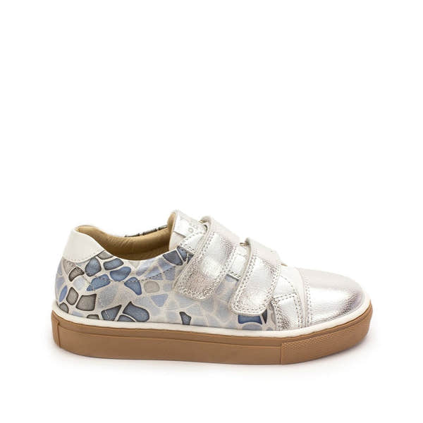 Petasil Jasmine 5995 Girls Silver Leather Touch Fastening Shoes-elevate your sole