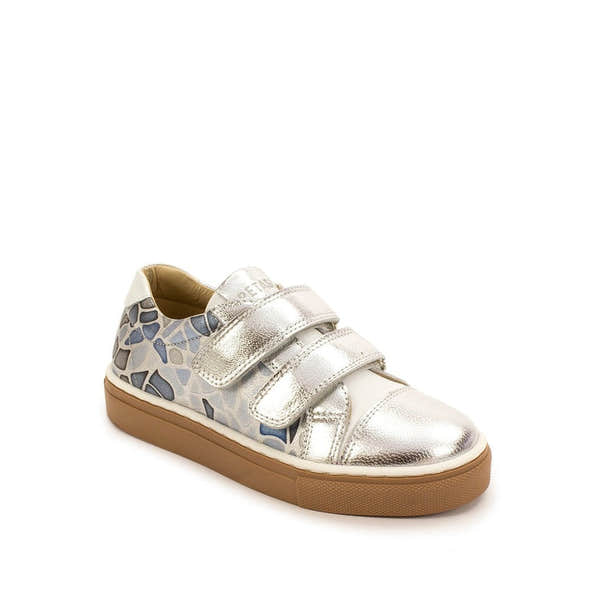 Petasil Jasmine 5995 Girls Silver Leather Touch Fastening Shoes-elevate your sole