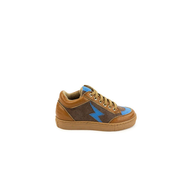 Petasil Rafael 6128 Boys Tan And Blue Zip And Lace Trainers-elevate your sole