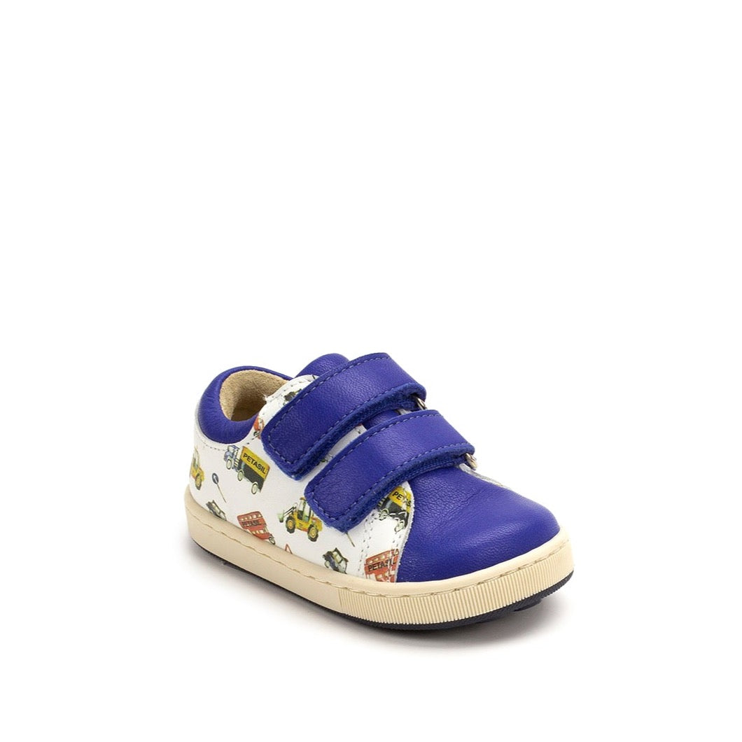 Petasil Todd 2 20929 Boys Cobalt Blue Traffic Leather Touch Fastening Shoes-elevate your sole