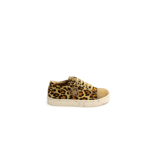 Petasil Tyler 5994 Girls Gold And Leopard Zip And Lace Up Trainers-elevate your sole