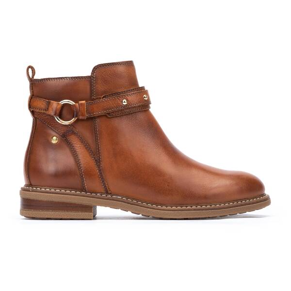 Pikolinos Aldaya W8J-8571C1 Ladies Brandy Leather Side Zip Ankle Boots-elevate your sole