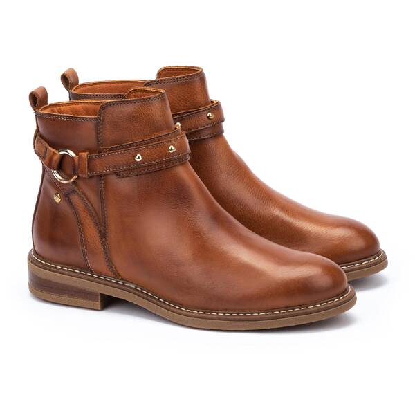 Pikolinos Aldaya W8J-8571C1 Ladies Brandy Leather Side Zip Ankle Boots-elevate your sole