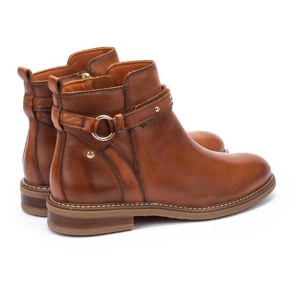 Pikolinos Aldaya W8J-8571C1 Ladies Brandy Leather Side Zip Ankle Boots-elevate your sole