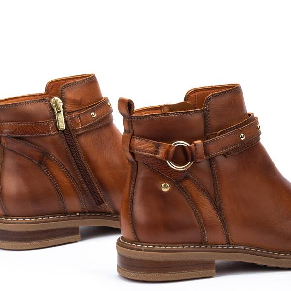 Pikolinos Aldaya W8J-8571C1 Ladies Brandy Leather Side Zip Ankle Boots-elevate your sole