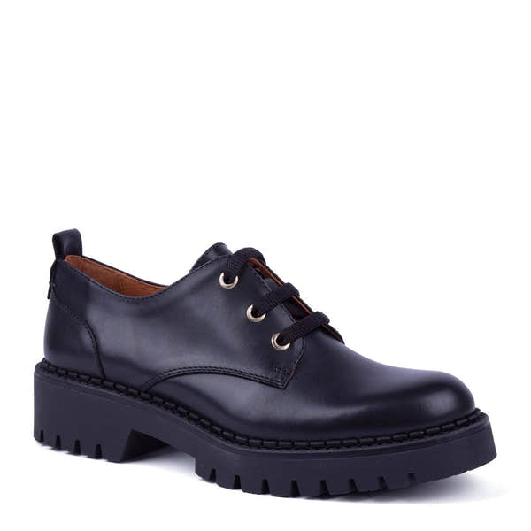 Pikolinos Aviles W6P-4632 Ladies Black Leather Lace Up Shoes-elevate your sole