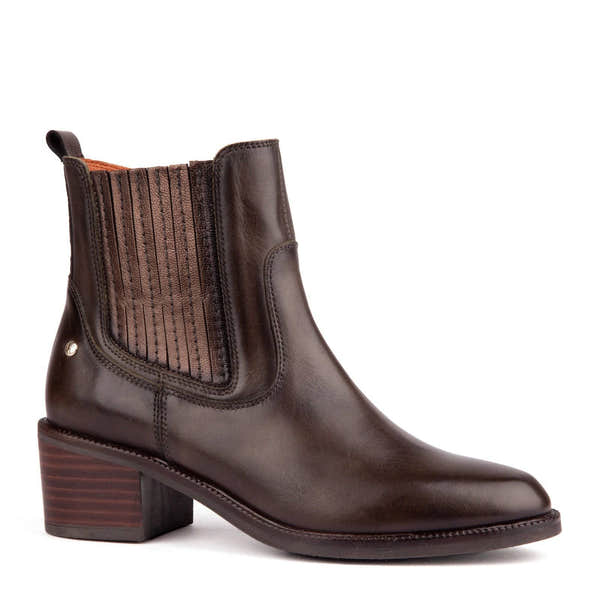 Pikolinos Bacarot W2D-8909C2 Ladies Forest Brown Leather Side Zip Ankle Boots-elevate your sole
