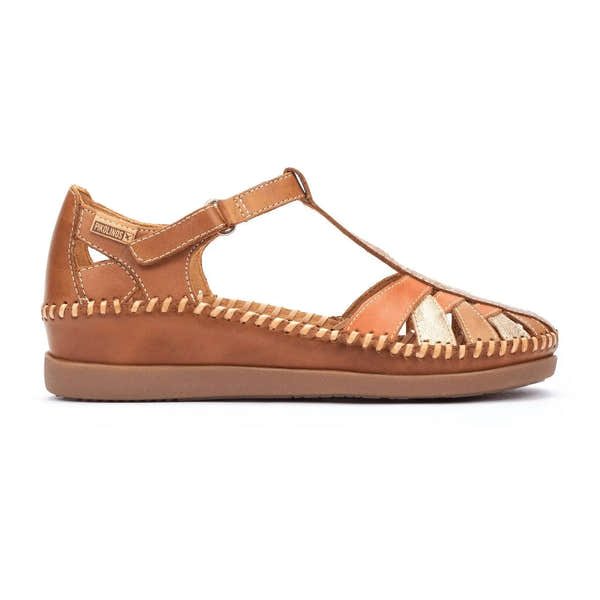 Pikolinos Cadaques W8K-0705C1 Ladies Brandy Leather Touch Fastening Sandals-elevate your sole