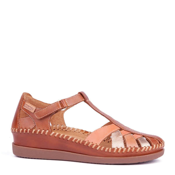 Pikolinos Cadaques W8K-0705C1 Ladies Brandy Leather Touch Fastening Sandals-elevate your sole
