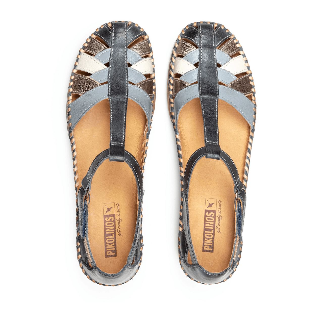 Pikolinos Cadaques W8K-0705C1 Ladies Ocean Leather Touch Fastening Sandals-elevate your sole
