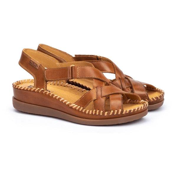 Pikolinos Cadaques W8K-0741 Ladies Brandy Leather Touch Fastening Sandals-elevate your sole
