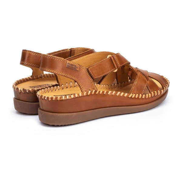 Pikolinos Cadaques W8K-0741 Ladies Brandy Leather Touch Fastening Sandals-elevate your sole