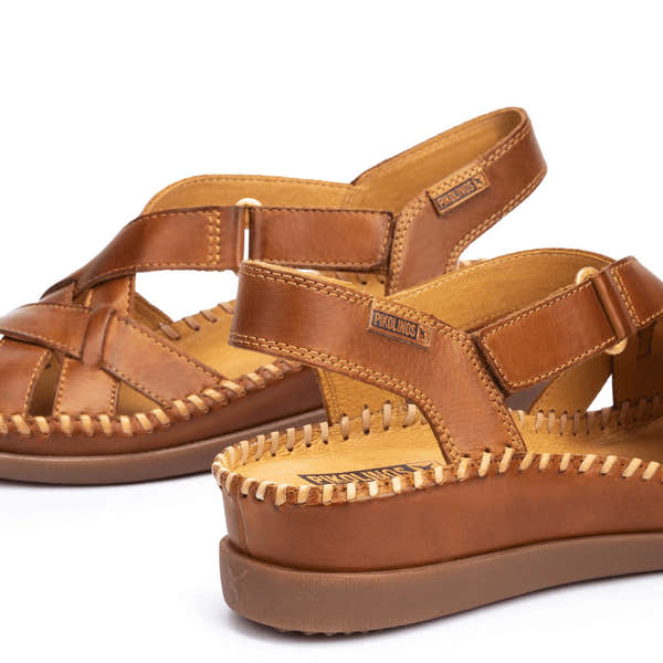 Pikolinos Cadaques W8K-0741 Ladies Brandy Leather Touch Fastening Sandals-elevate your sole