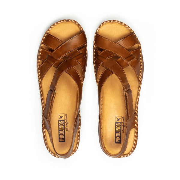 Pikolinos Cadaques W8K-0741 Ladies Brandy Leather Touch Fastening Sandals-elevate your sole
