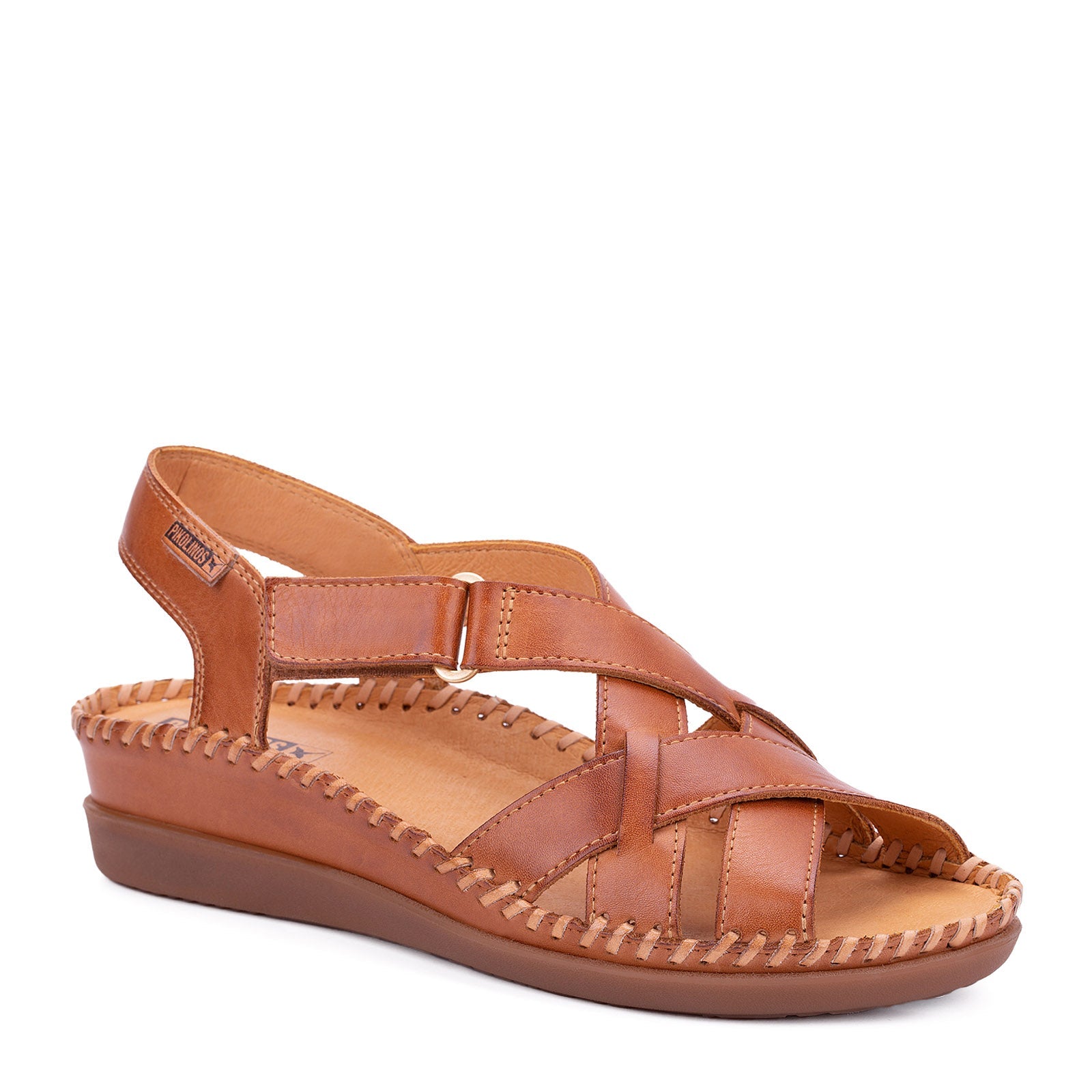 Pikolinos Cadaques W8K-0741 Ladies Brandy Leather Touch Fastening Sandals-elevate your sole