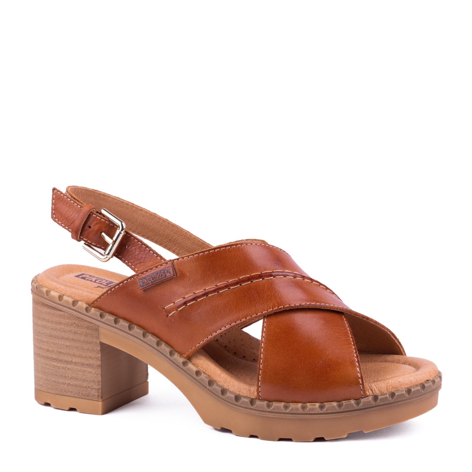 Pikolinos Canarias W8W-1870 Ladies Brandy Leather Buckle Sandals-elevate your sole