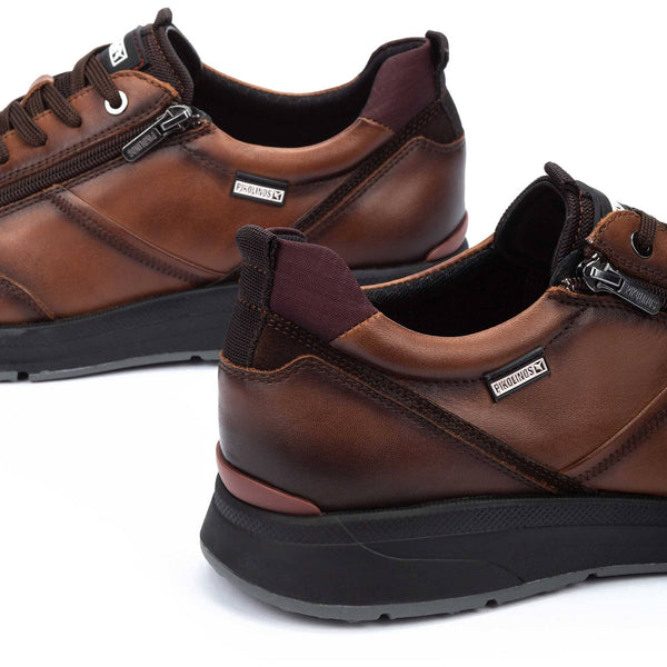 Pikolinos Cordoba M1W-6262C2 Mens Cuero Brown Leather Zip & Lace Trainers-elevate your sole