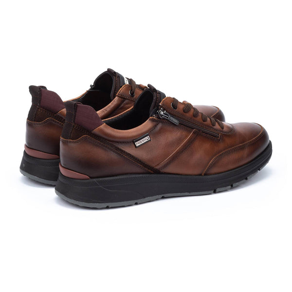 Pikolinos Cordoba M1W-6262C2 Mens Cuero Brown Leather Zip & Lace Trainers-elevate your sole