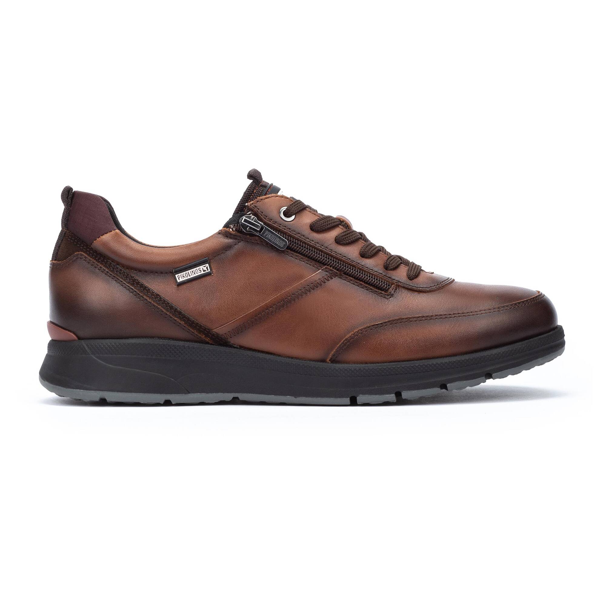 Pikolinos Cordoba M1W-6262C2 Mens Cuero Brown Leather Zip & Lace Trainers-elevate your sole