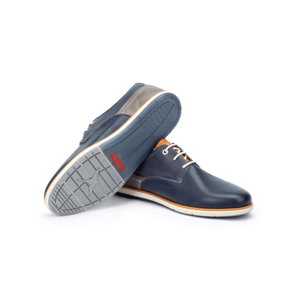 Pikolinos Jucar M4E-4104C1 Mens Blue Leather Lace Up Shoes-elevate your sole