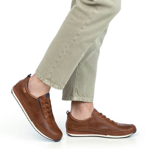 Pikolinos Liverpool M2A-6252 Mens Cuero Brown Leather Lace Up Trainers-elevate your sole