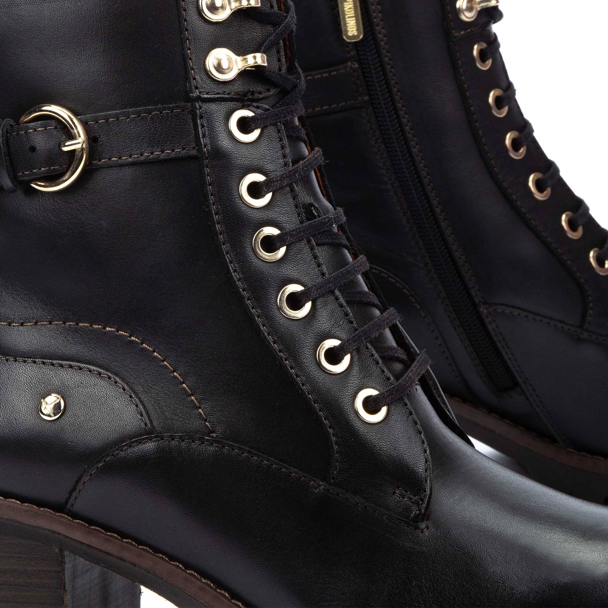 Pikolinos Llanes W7H-8510 Ladies Black Leather Zip & Lace Ankle Boots-elevate your sole