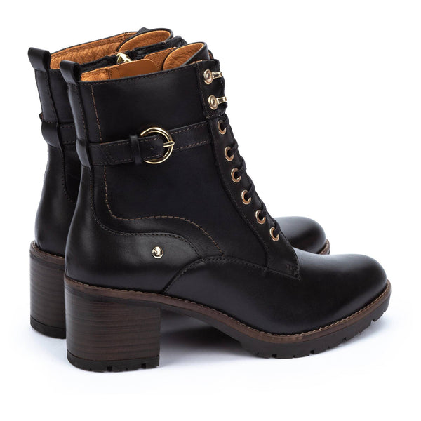 Pikolinos Llanes W7H-8510 Ladies Black Leather Zip & Lace Ankle Boots-elevate your sole