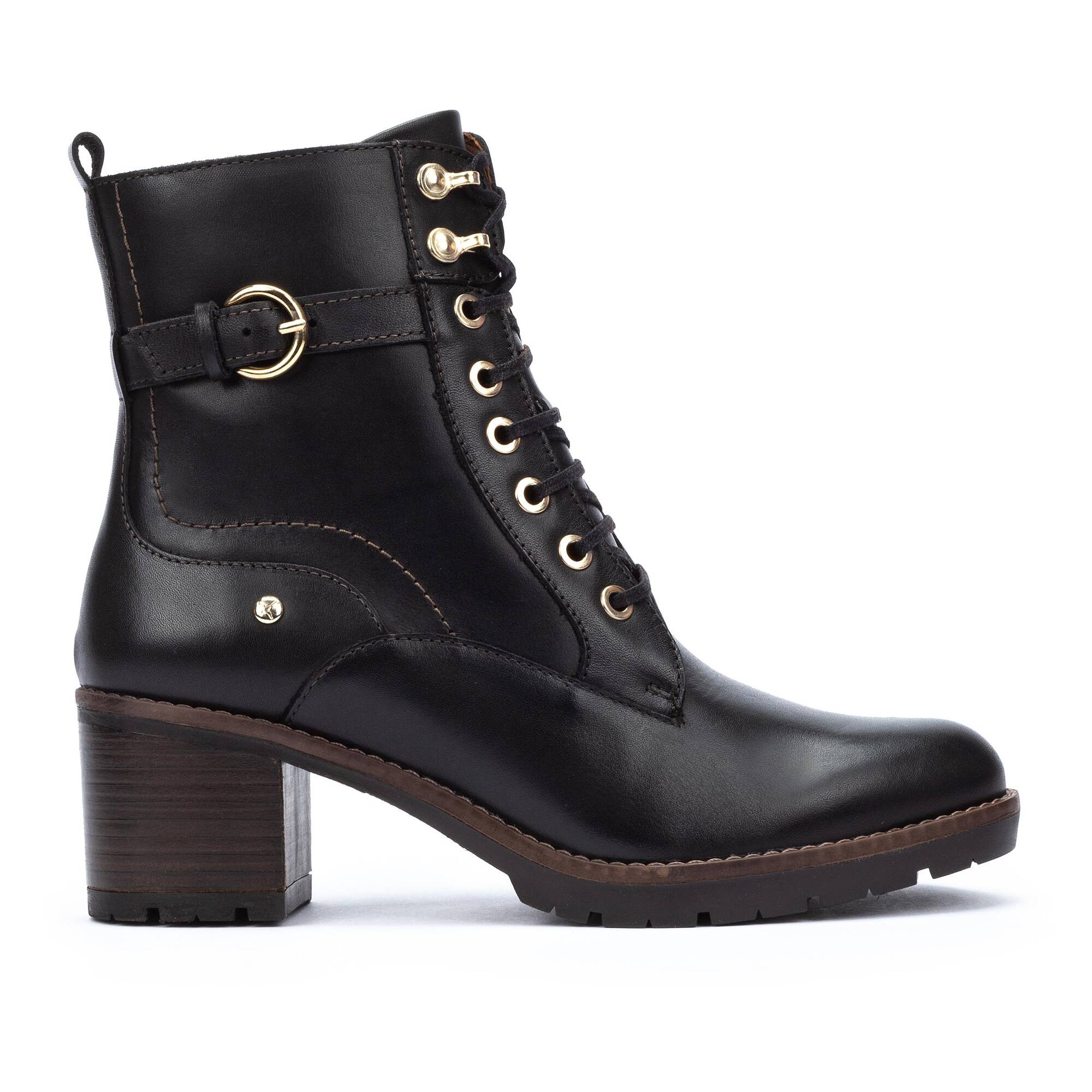 Pikolinos Llanes W7H-8510 Ladies Black Leather Zip & Lace Ankle Boots-elevate your sole