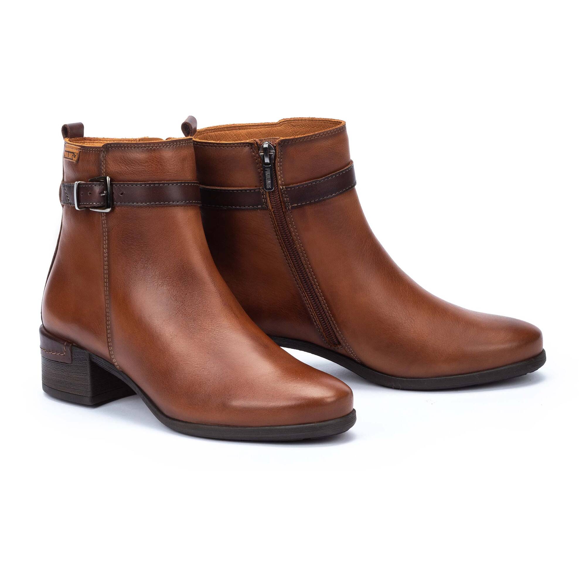 Pikolinos Malaga W6W-8622C1 Ladies Cuero Brown Leather Side Zip Ankle Boots-elevate your sole
