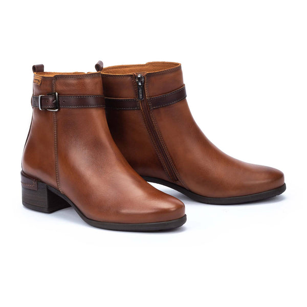 Pikolinos Malaga W6W-8622C1 Ladies Cuero Brown Leather Side Zip Ankle Boots-elevate your sole