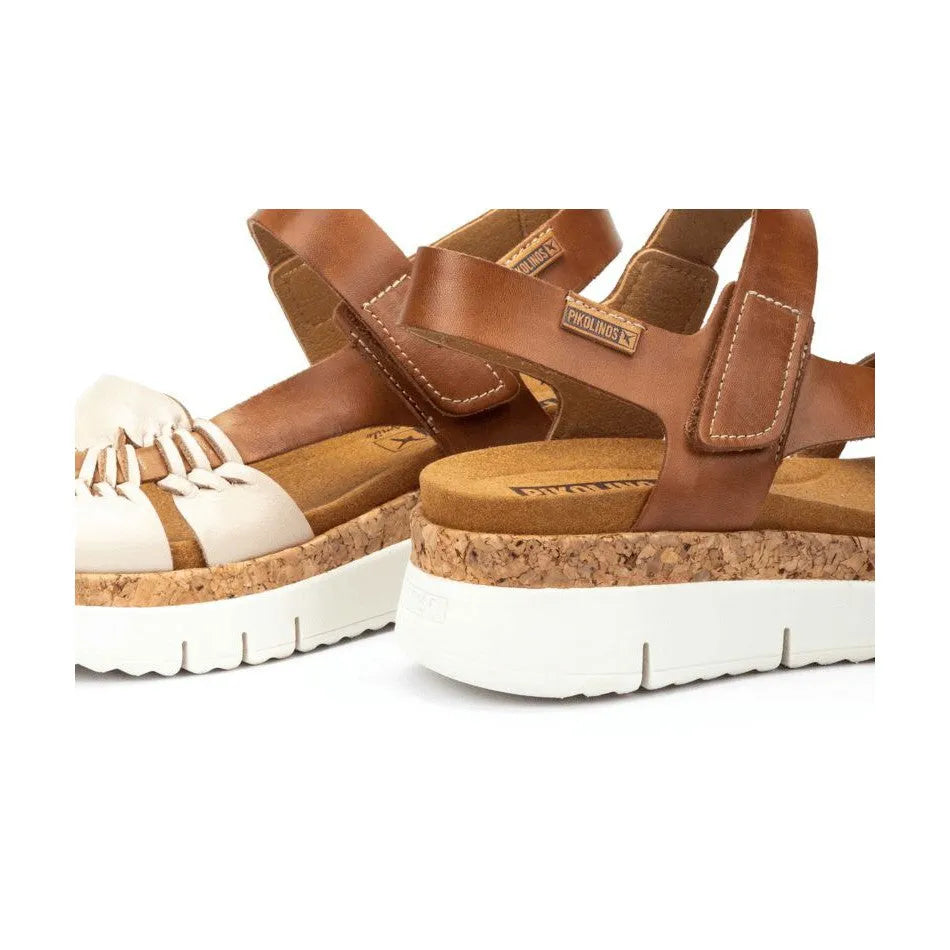 Pikolinos Palma W4N-0968C1 Ladies Marfil Leather Touch Fastening Sandals-elevate your sole